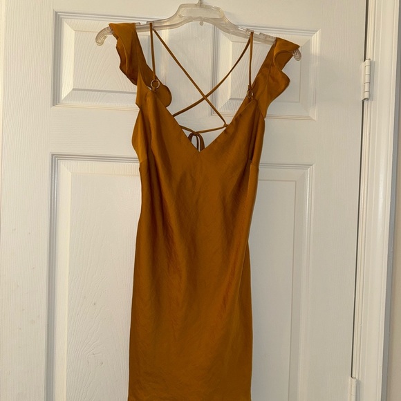 Free People What I Want Gold Mini Slip Dress! - Picture 5 of 10